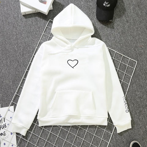 Heart Hoodies Sweatshirts 2019 Women Casual Kawaii Harajuku New Sweat Punk for Girls Clothing European Tops Korean