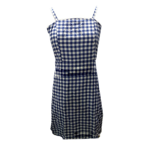 Women Summer Dress Plaid Strappy Sleeveless Backless High Waist Slim Fit Dresses NGD88