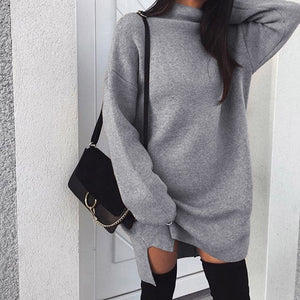 Meihuida 2019 New Women's Autumn Winter Long Sleeve Sweater Turtleneck Warm Soft Knitted Sweater Casual Loose Pullover Tops