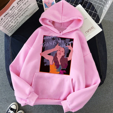 Ariana Grande Thank You Next Harajuku Graphic Hoodie Women 90s Ullzang 7 Rings Funny Sweatshirt Don't Call Me Angel Hoody Female