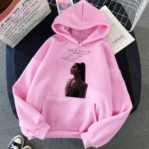 Ariana Grande Thank You Next Harajuku Graphic Hoodie Women 90s Ullzang 7 Rings Funny Sweatshirt Don't Call Me Angel Hoody Female