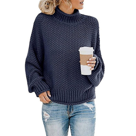 Autumn winter women turtleneck sweater loose casual pullover women jumper tops new oversized knitted sweaters female 2019 CDR902