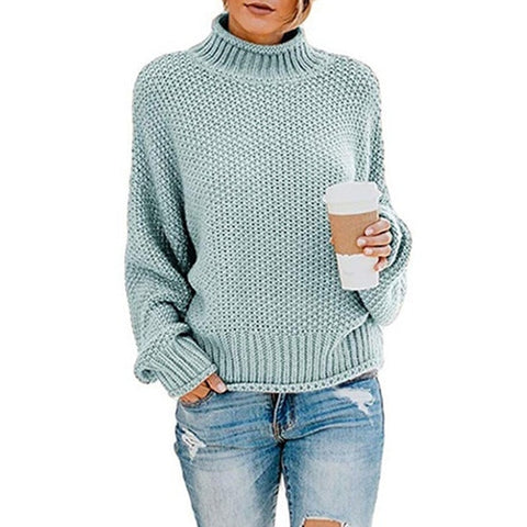 Autumn winter women turtleneck sweater loose casual pullover women jumper tops new oversized knitted sweaters female 2019 CDR902