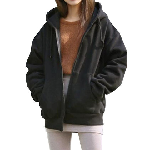 New Classic Women Hoodies Overcoat New Spring Autumn Zipper Hooded Sweatshirts Hoody Jacket Womens Coat Pockets Outerwear