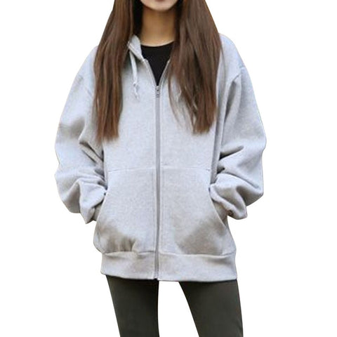 New Classic Women Hoodies Overcoat New Spring Autumn Zipper Hooded Sweatshirts Hoody Jacket Womens Coat Pockets Outerwear