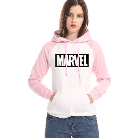 Autumn Winter MARVEL Hoodies Sweatshirts Tops Casual Female Tracksuit The Avengers Brand Pullovers Lady's Regular Print Hoodies