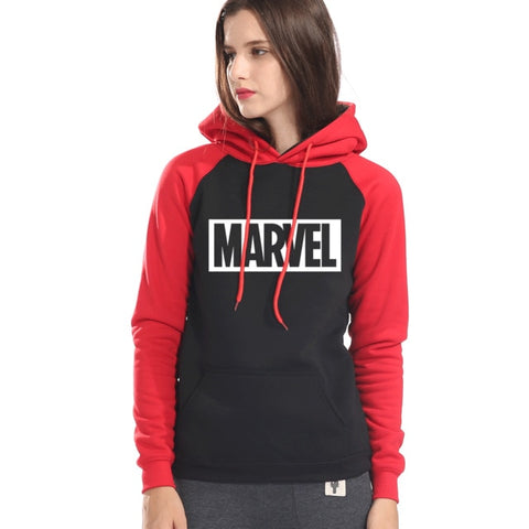 Autumn Winter MARVEL Hoodies Sweatshirts Tops Casual Female Tracksuit The Avengers Brand Pullovers Lady's Regular Print Hoodies