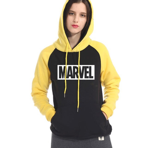 Autumn Winter MARVEL Hoodies Sweatshirts Tops Casual Female Tracksuit The Avengers Brand Pullovers Lady's Regular Print Hoodies